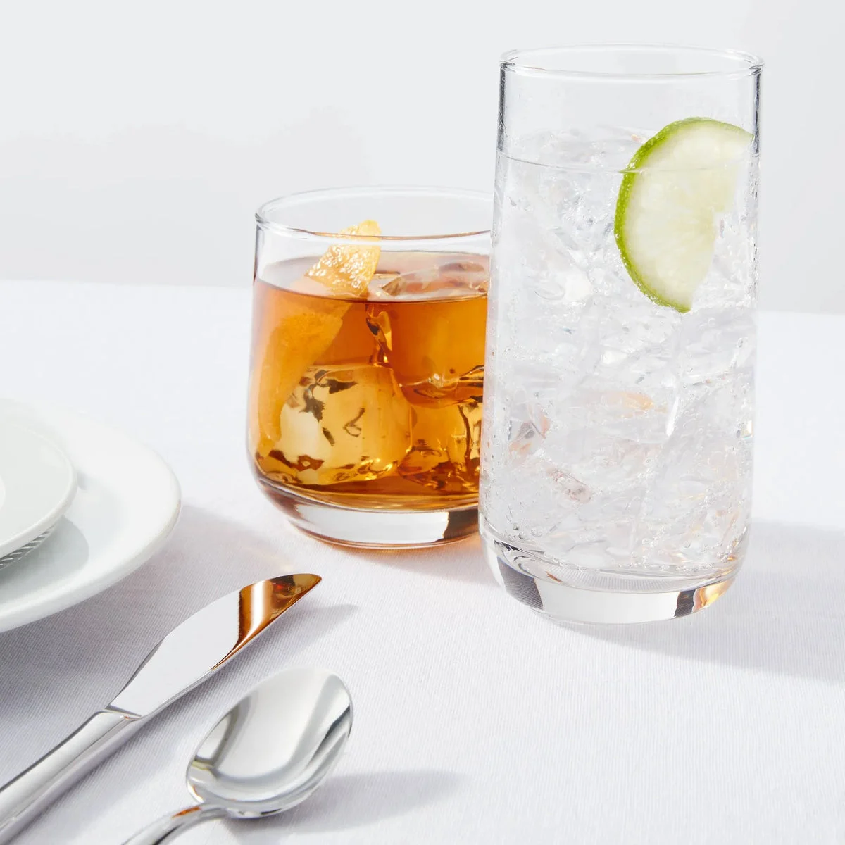 Threshold 12-Piece Glass Shoreham Double Old Fashioned and Highball Glasses Set