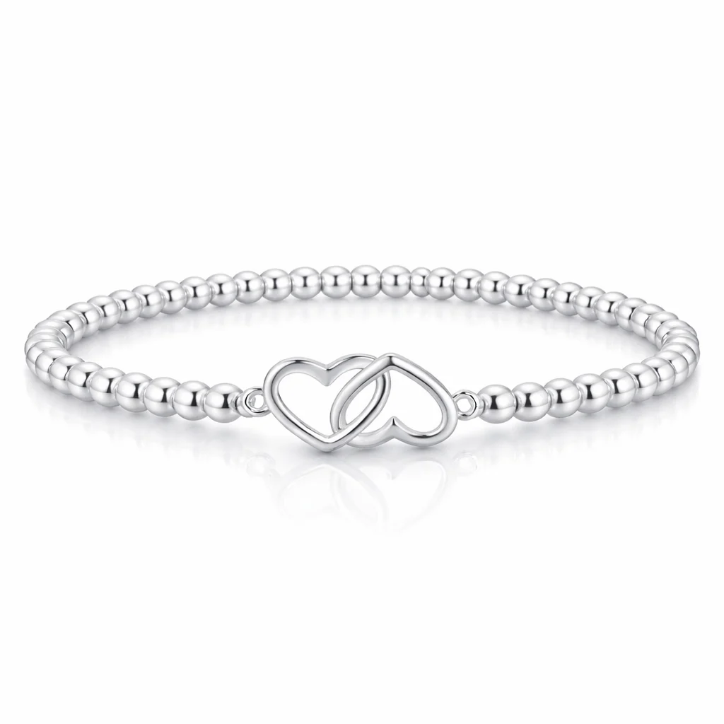 Donatello Gian Beaded Intertwined Heart Bracelet