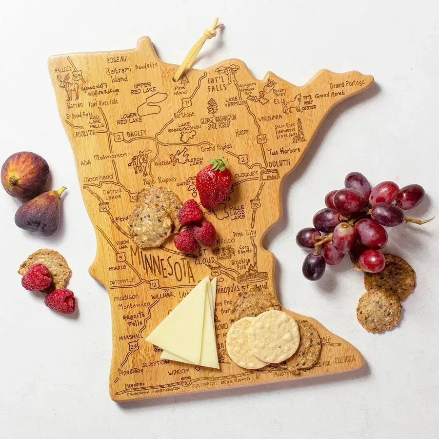 Totally Bamboo Destination Minnesota State Shaped Cutting Board