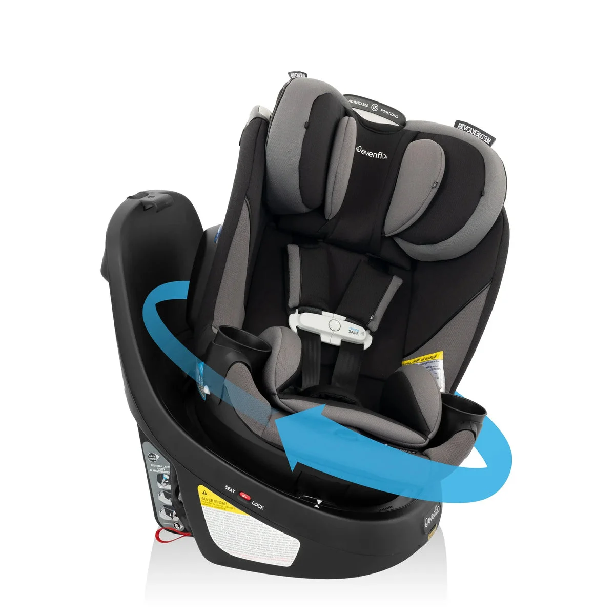 Evenflo Gold Revolve 360 Slim 2-in-1 Rotating Convertible Car Seat - Obsidian Black