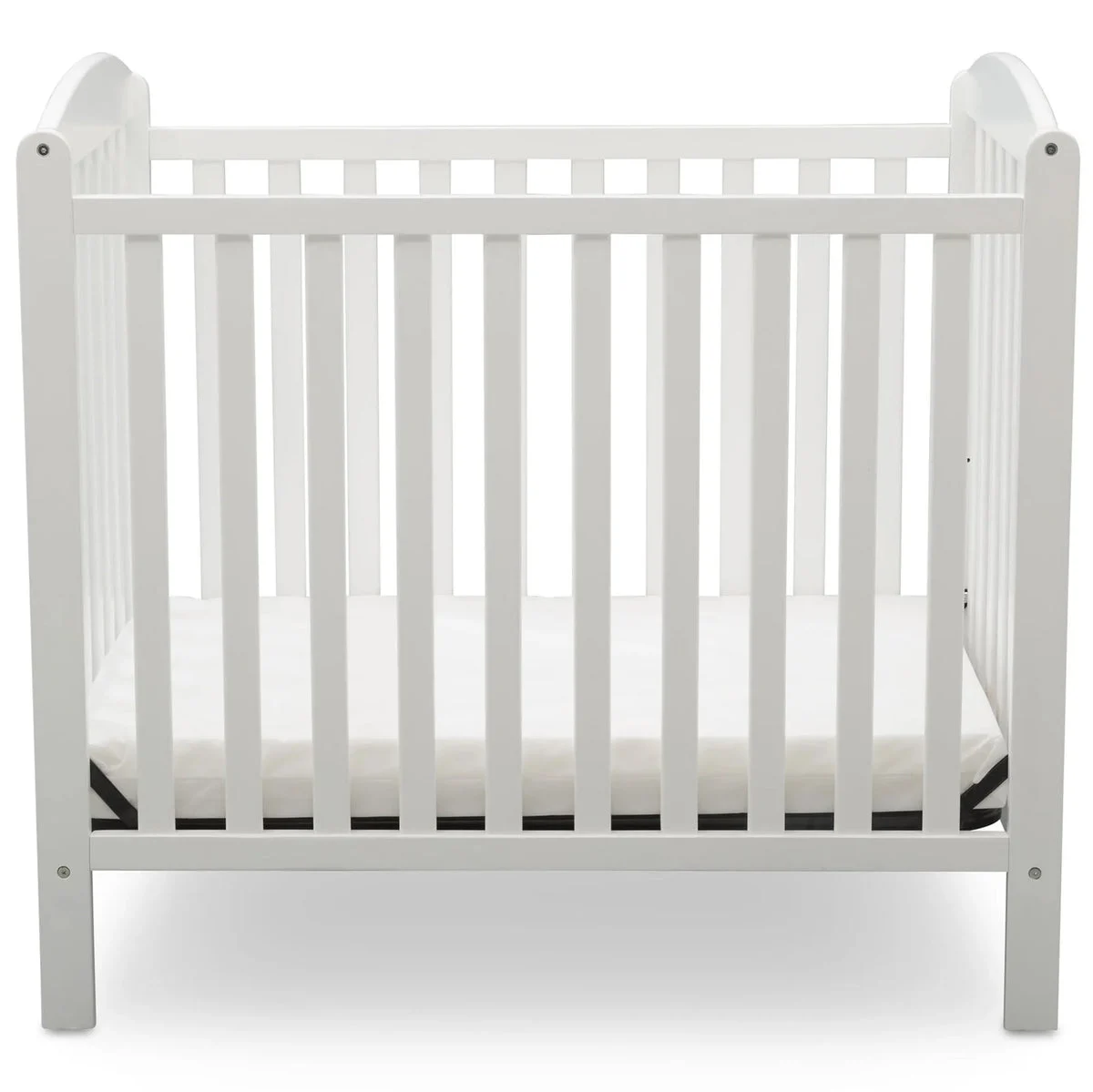 Delta Children Mini Convertible Baby Crib with Mattress - Bianca White