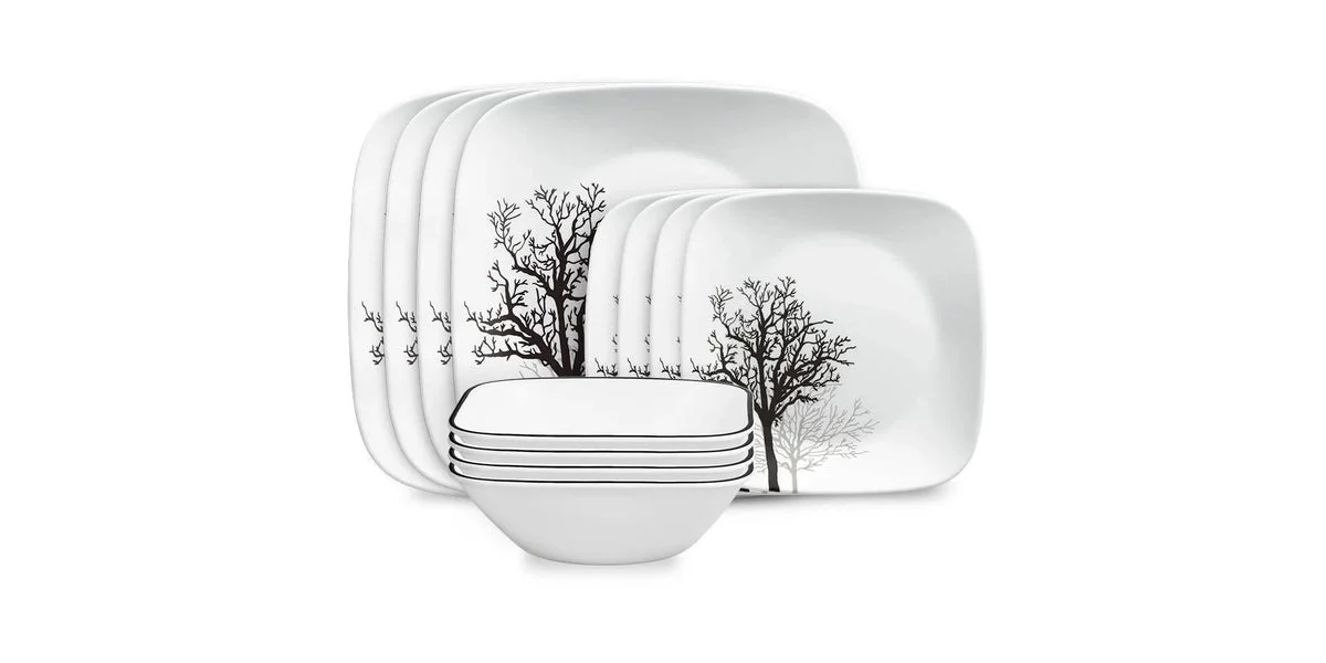 Corelle 12pc Vitrelle Dinnerware Set - Botanical Tree Pattern