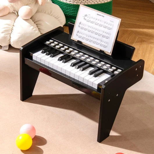 COSTWAY 25 Keys Kids Piano Keyboard With Adjustable Speed and Volume-Black