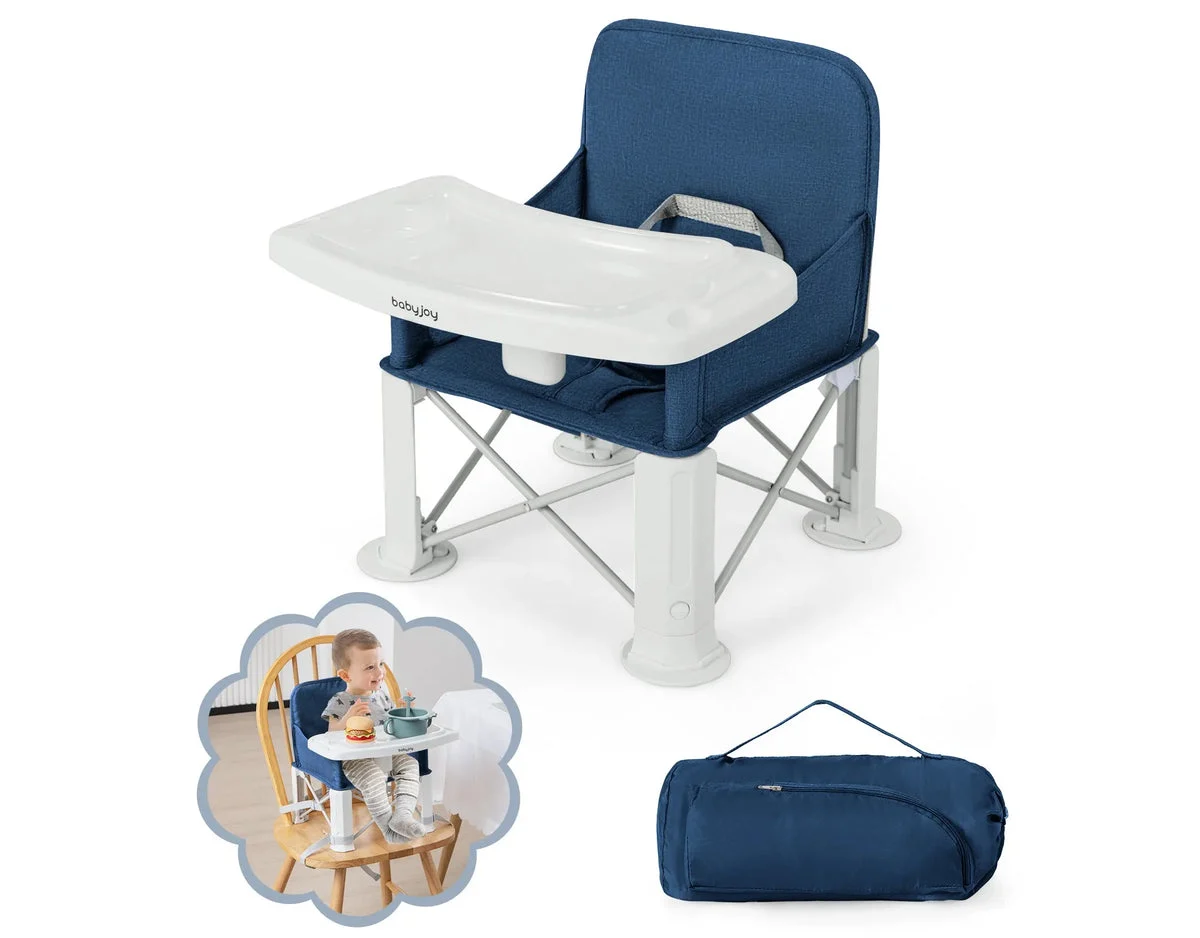 INFANS Portable Folding Toddler Booster Seat - Blue