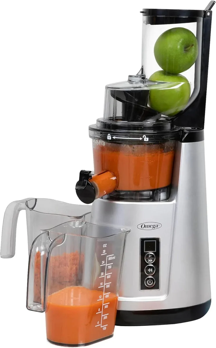 Omegagym Wide Mouth Cold Press Juicer - Silver
