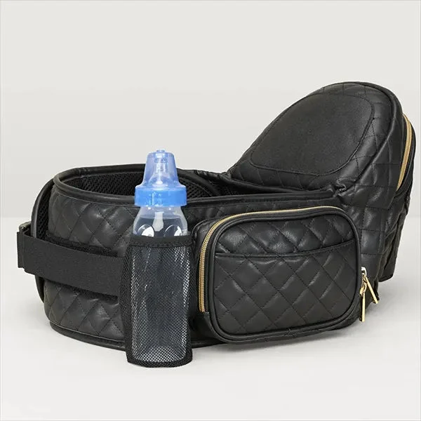 TushBaby Vegan Leather Hip Seat Baby Carrier - Black