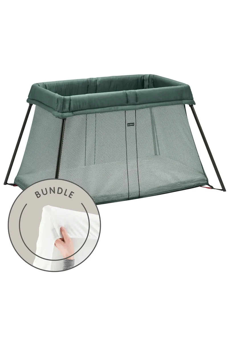 BabyBjörn Travel Crib Light - Bundle with Fitted Sheet