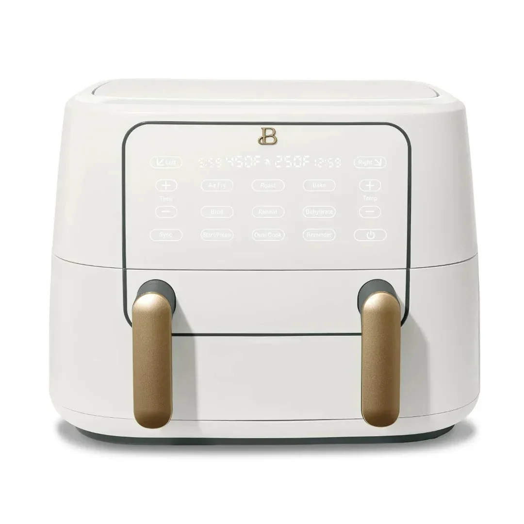 Beautiful 9 QT TriZone Air Fryer - White Icing by Drew Barrymore