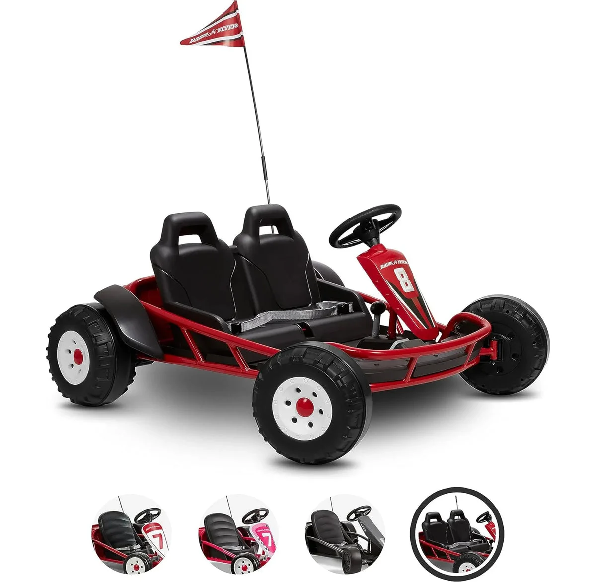 Radio Flyer Ultimate 24V Electric Go-Kart with 2 Seats - Red