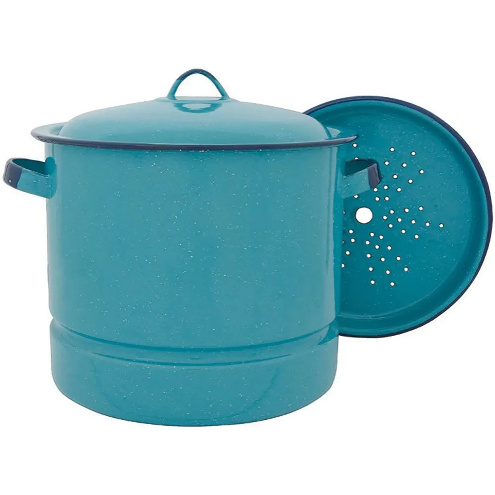 CINSA 15-Quart Steamer Pot with Lid & Trivet - Blue