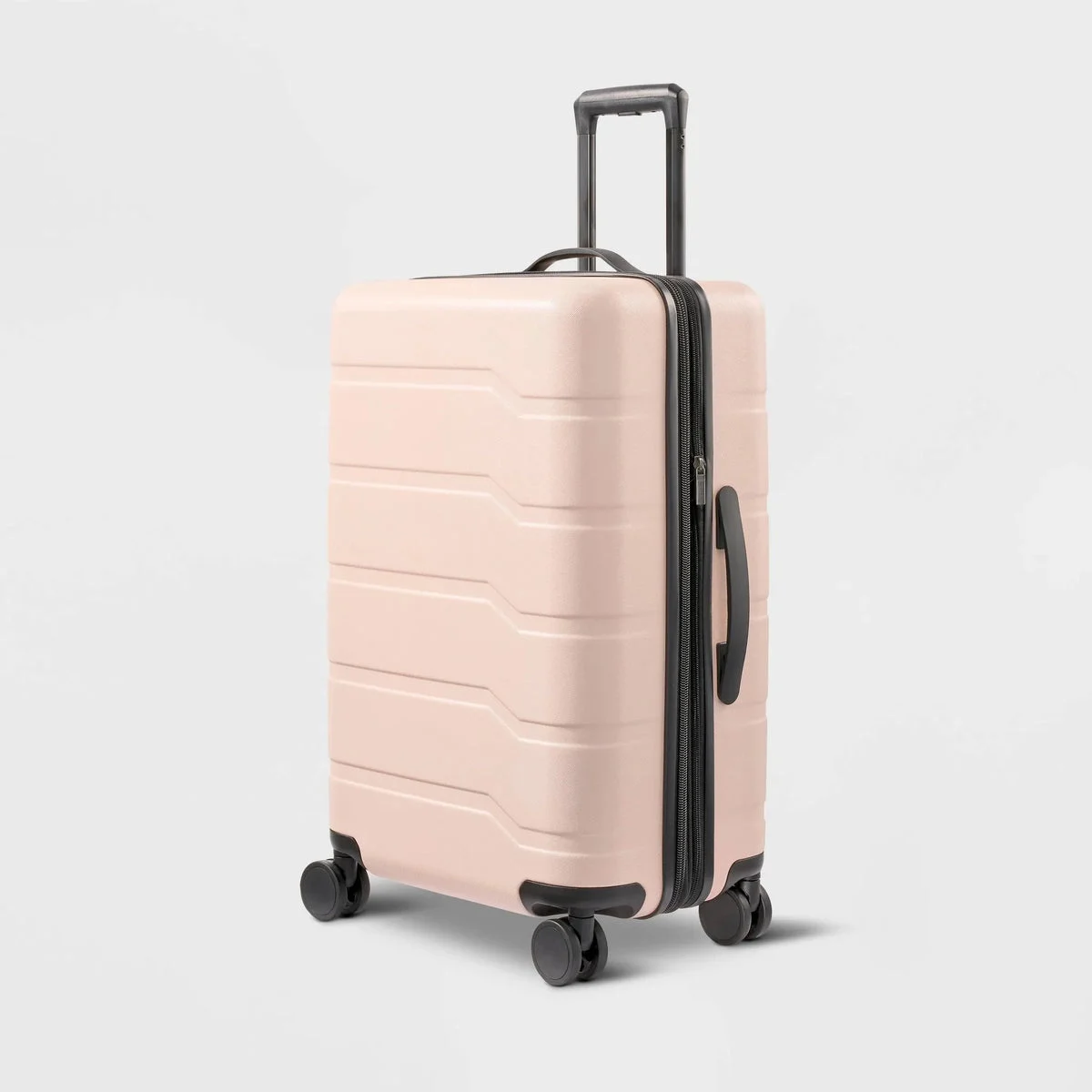 Open Story Medium Checked Hardside Suitcase - Pink