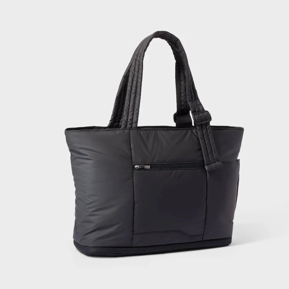 Open Story Expandable Puffer Weekender Bag - Black