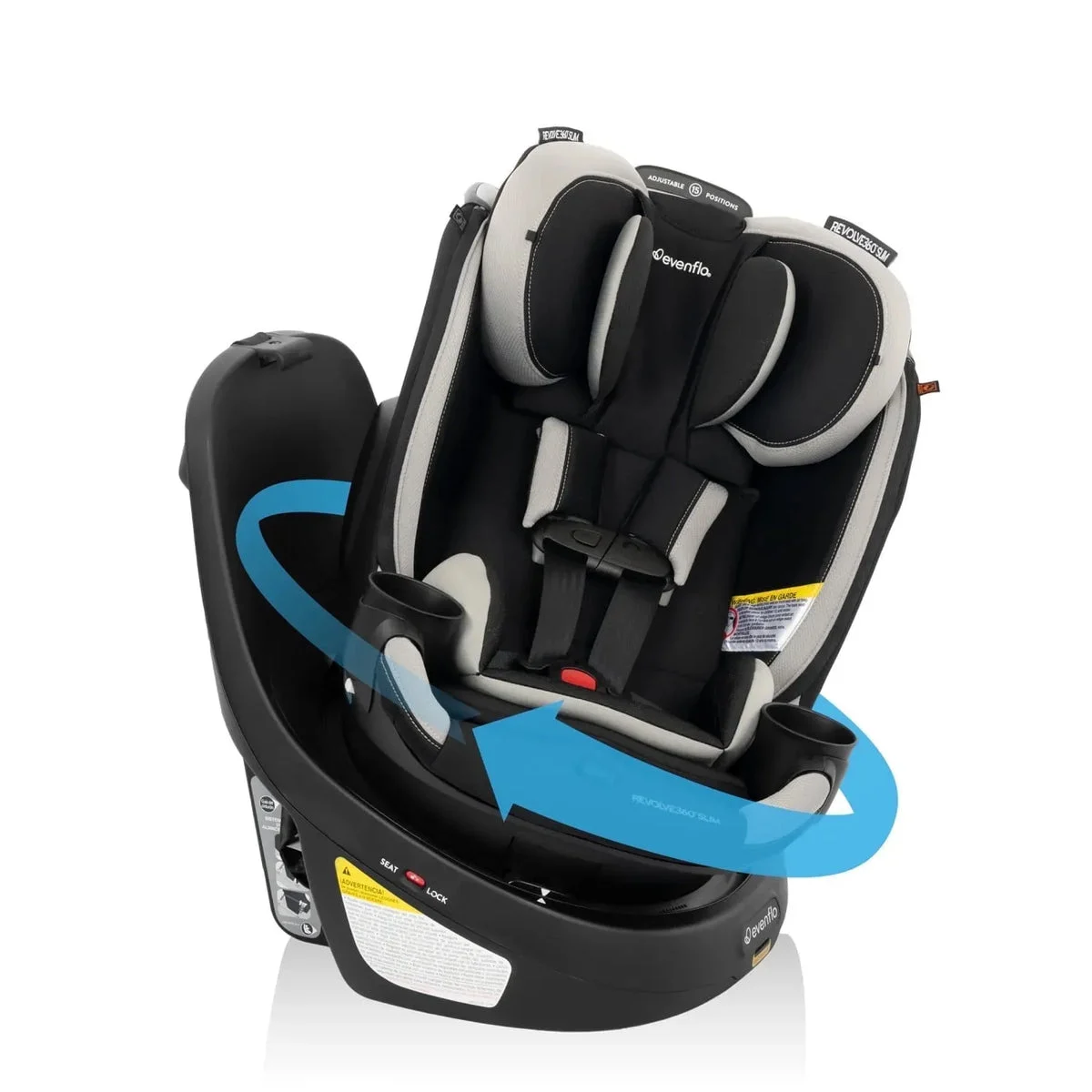 Evenflo Revolve360 Slim 2-in-1 Rotational Car Seat - Salem Black