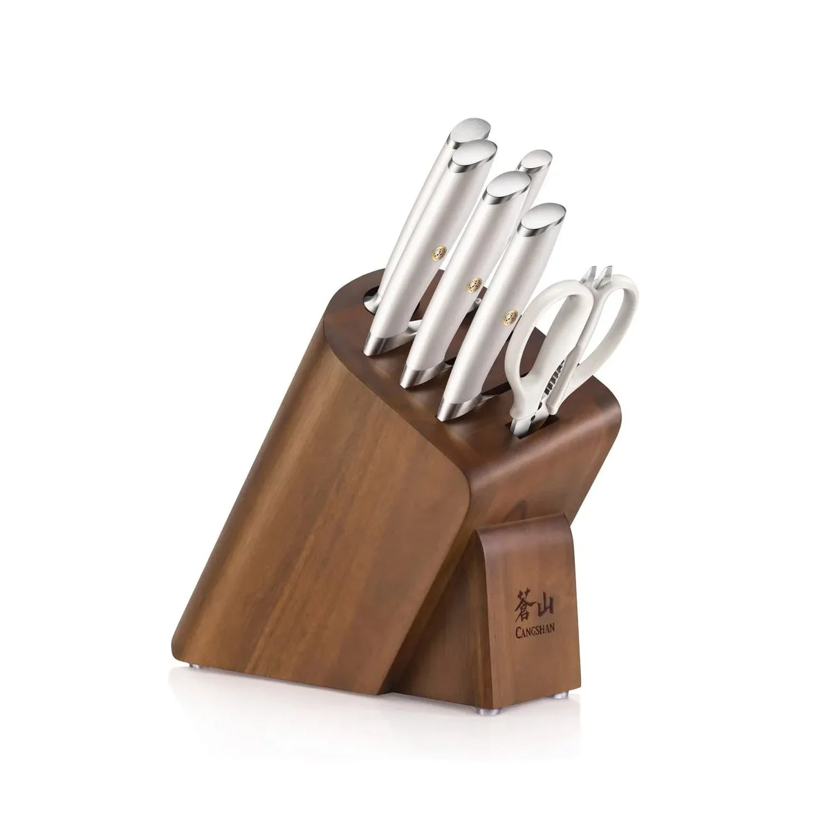 Cangshan 7-Piece Cleaver Knife Block Set - White