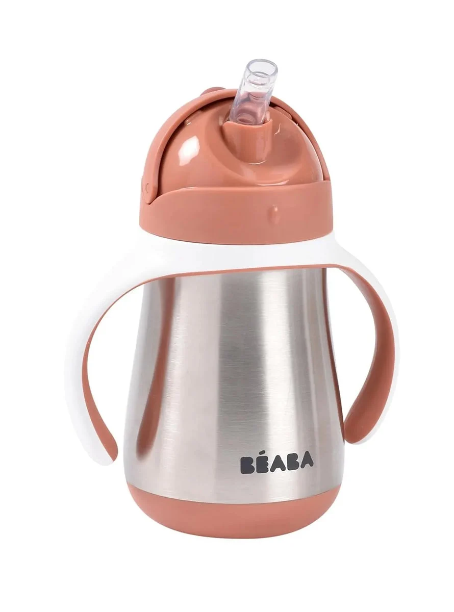 Béaba Stainless Steel Straw Sippy Cup - Terracotta