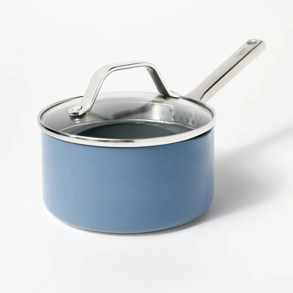 Figmint Nonstick Ceramic-Coated Aluminum Sauce Pan - Blue