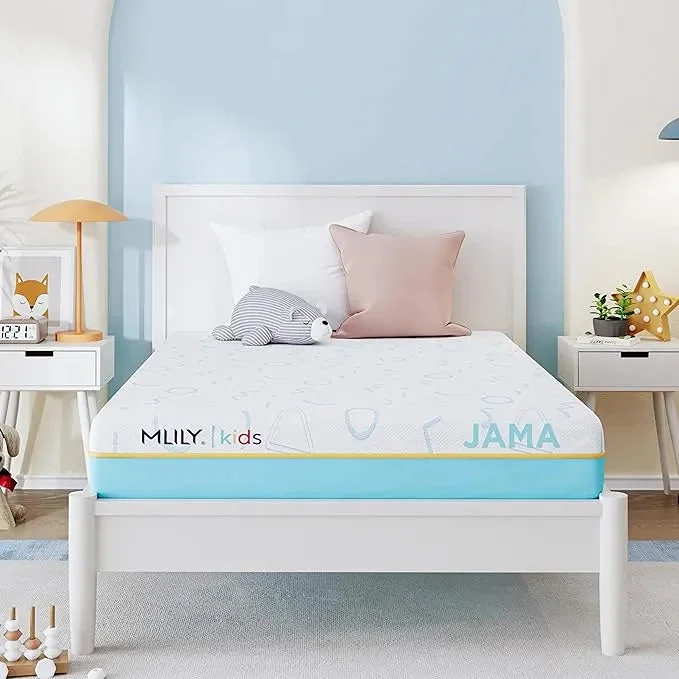 MLILY Jama 6 Inch Kids Full Size Mattress, Memory Foam Medium Firm - Blue