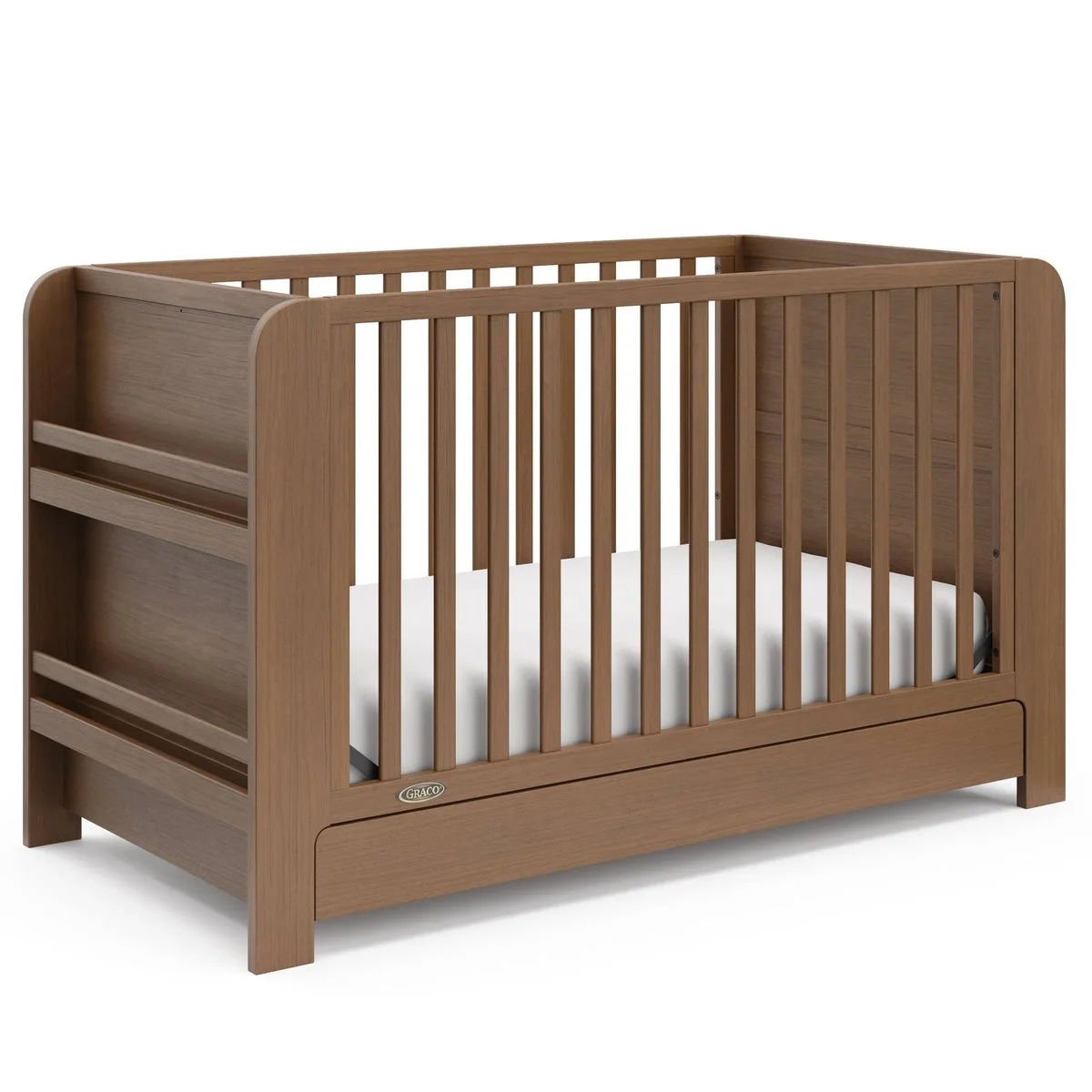 Graco Read-with-Me 4-in-1 Convertible Crib with Drawer - Hazelnut