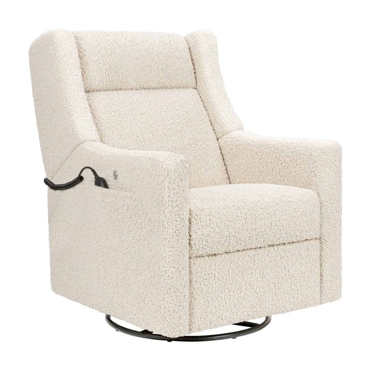 Babyletto Power Glider Recliner with Heat and Massage - Almond Teddy Loop