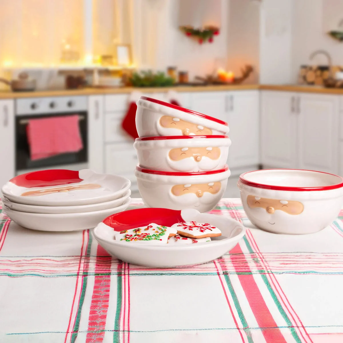 Home Essence Santa Face Tableware Set - 8 Pieces