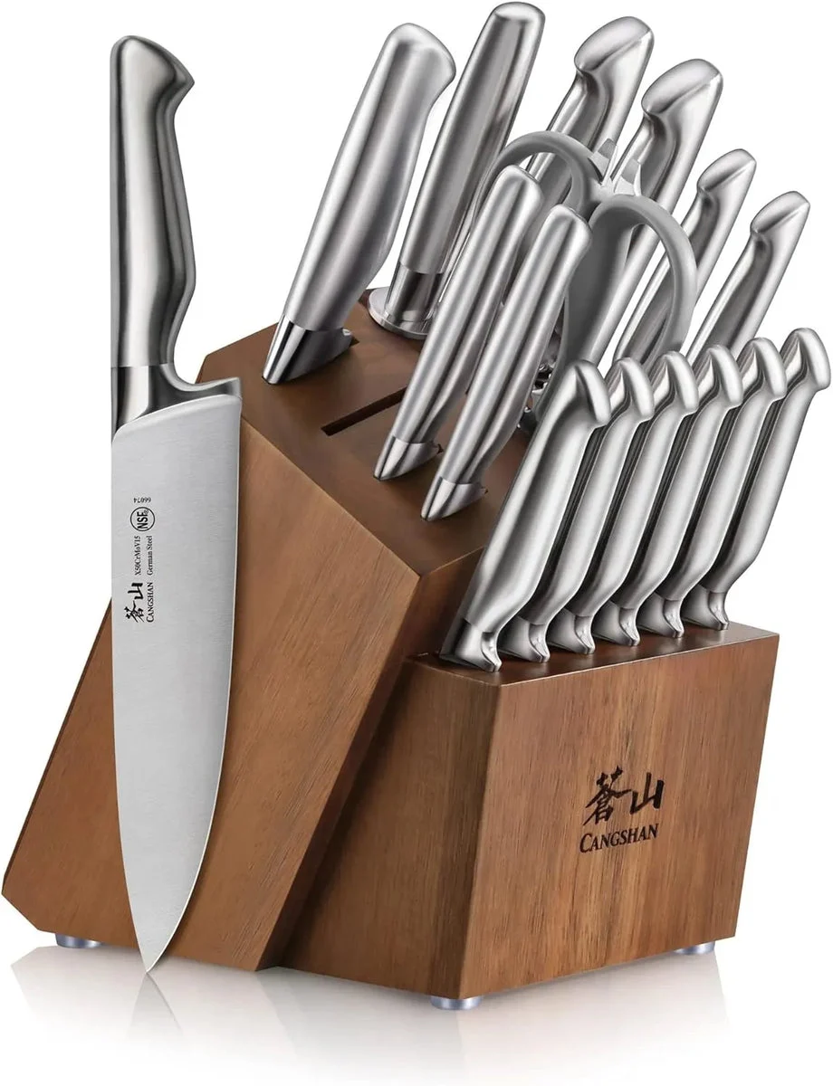 Cangshan 17-Piece Knife Block Set - Brown