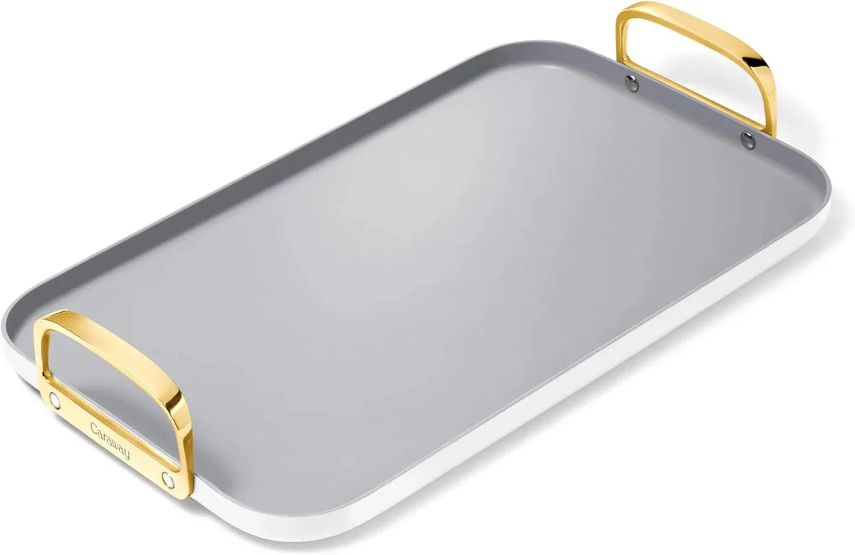 Caraway Double Burner Griddle - 19x12” Griddle Pan - White