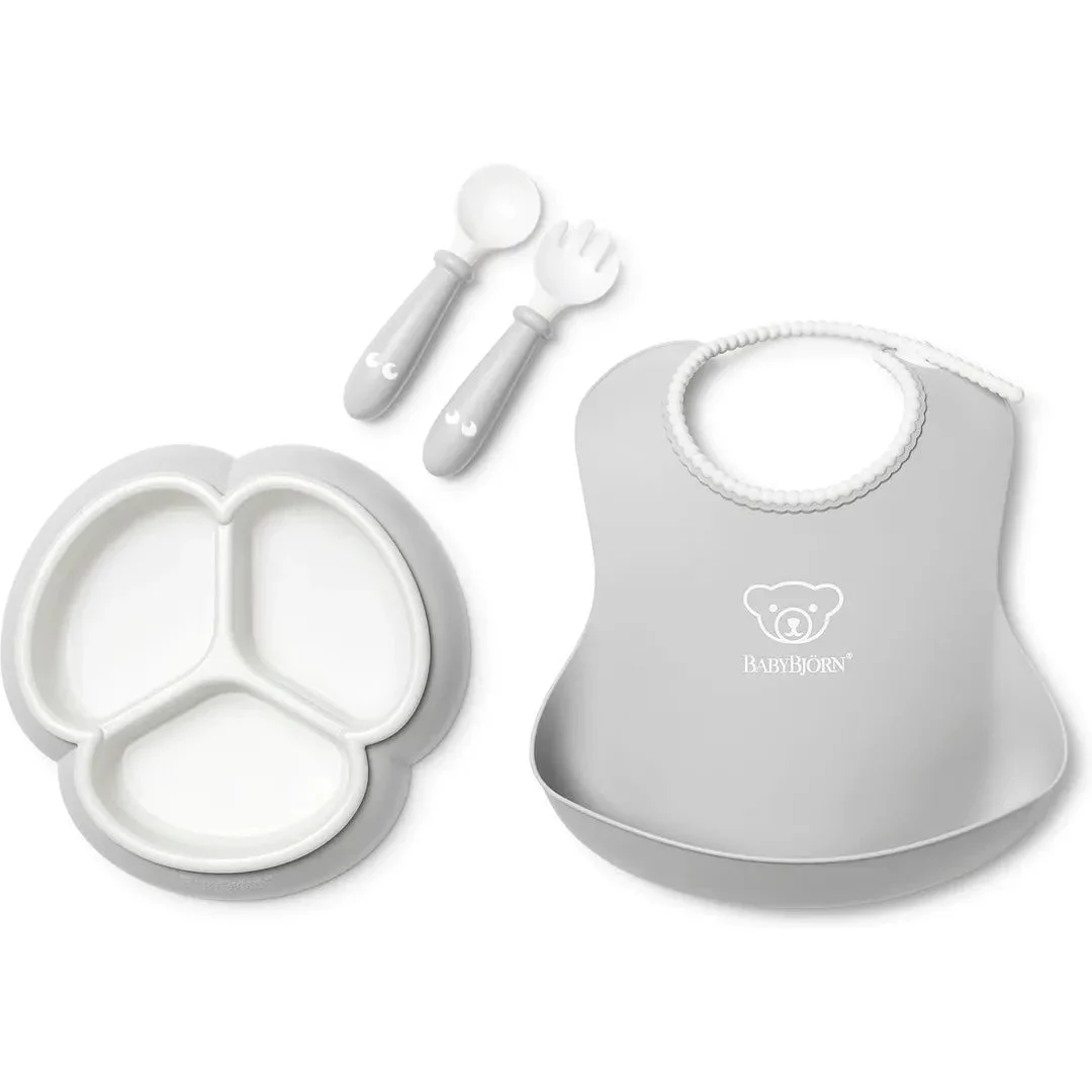 BabyBjörn Mealtime set, 4 pcs Grey