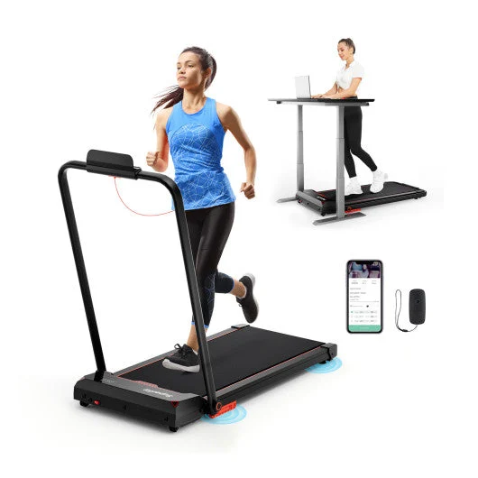COSTWAY 3 in 1 Folding Treadmill With Remote Control and LED Display-Red