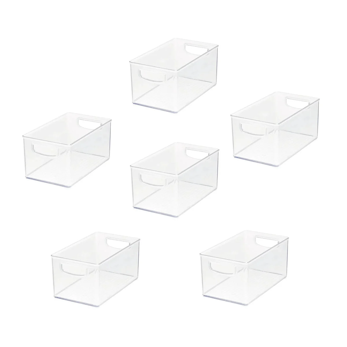 iDesign 6pc Recycled Plastic Kitchen Organizer Bins - Clear