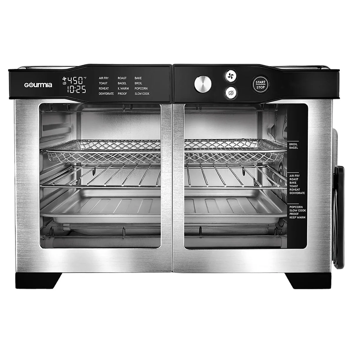 Gourmia Digital French Door 6-Slice Air Fryer Oven - Stainless Steel