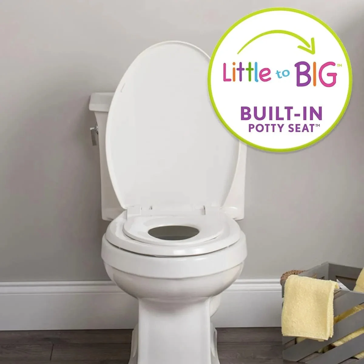Mayfair Toilet Seat with Built-In Toddler Potty Training Seat - White