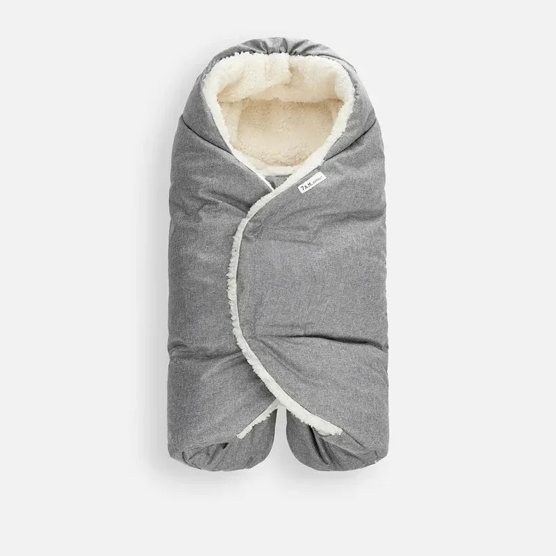 7AM Enfant Nido Cloud Blanket Wrap - Heather Gray - Large