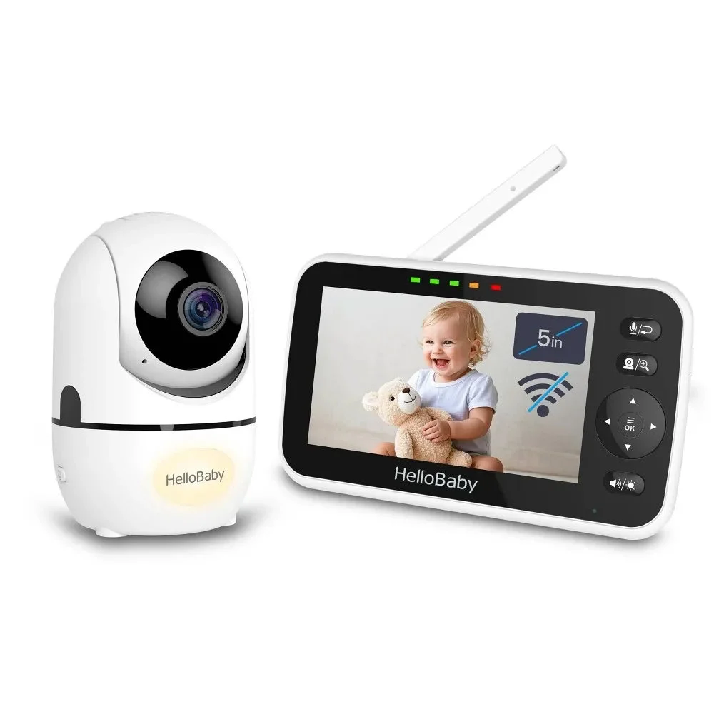 HelloBaby 720P HD Video Baby Monitor with Remote Pan-Tilt-Zoon (HB6589L) - White
