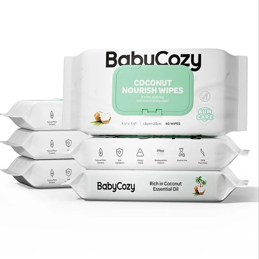 BabyCozy 240ct Lotion Coconut Scented Baby Cozy Wipes (40 Ct x 6 packs)