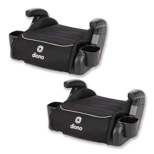 Diono Toddler Connect3R Pack of 2 Backless Booster Car Seats - Black Storm