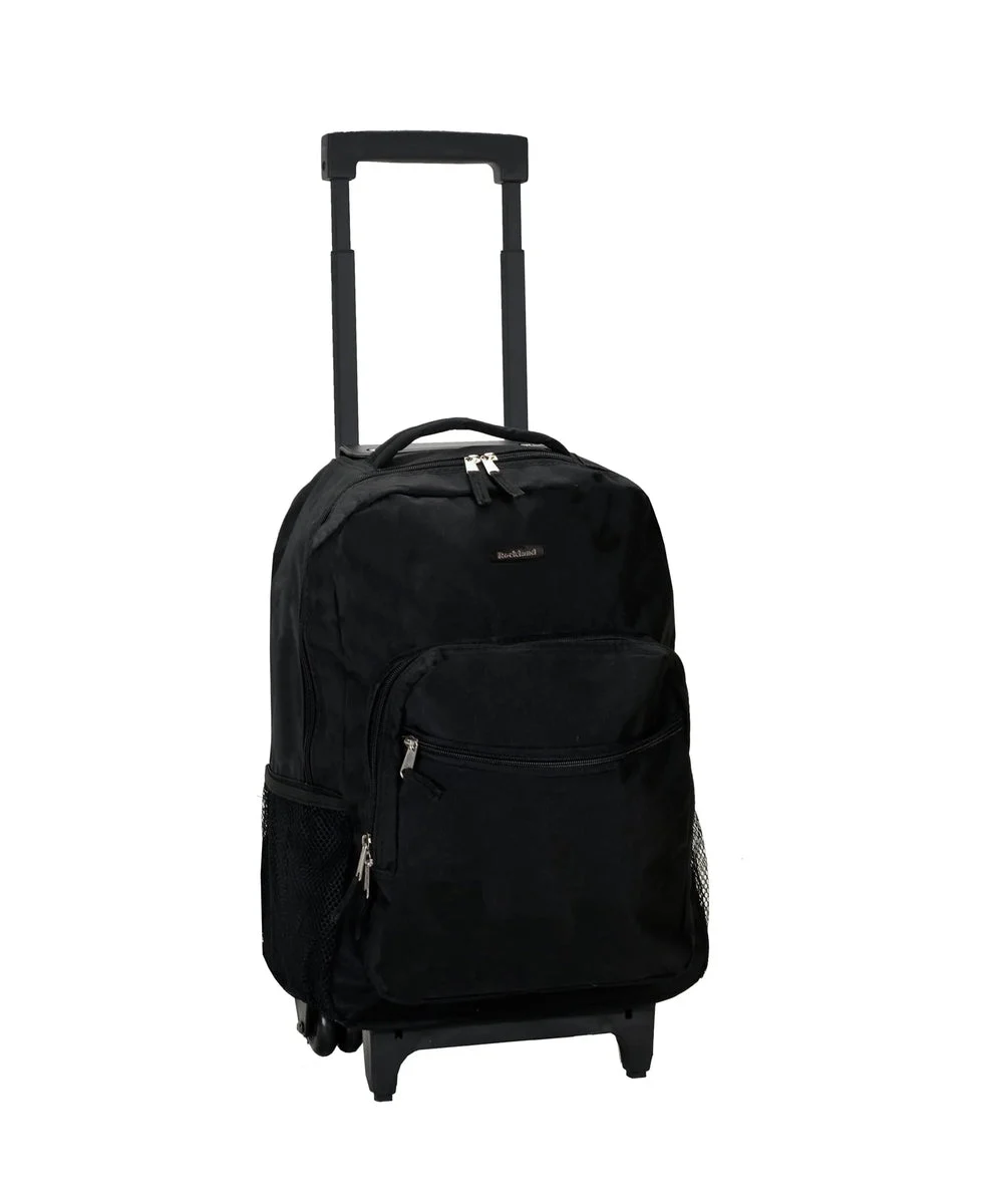 Rockland Rolling Backpack - Black