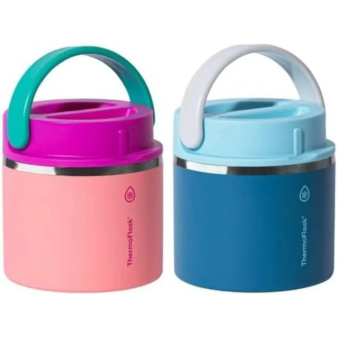Thermoflask 20 oz Insulated Food Jar, 2-Pack - Pink and Blue