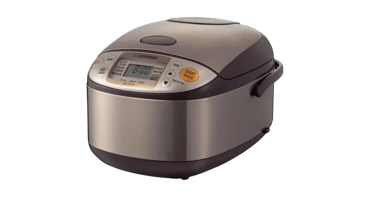 Zojirushi Micom 5.5-Cup Rice Cooker & Warmer with Steam Basket - Brown: Stainless Steel, 8 Settings, Automatic Keep Warm