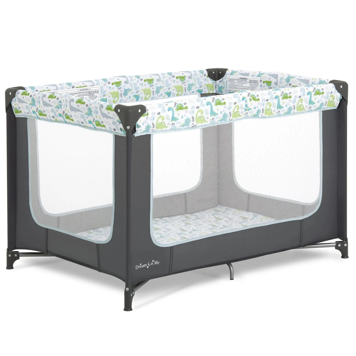 Dream On Me Zodiak Portable Play Yard With Carry Bag, Grey/Green