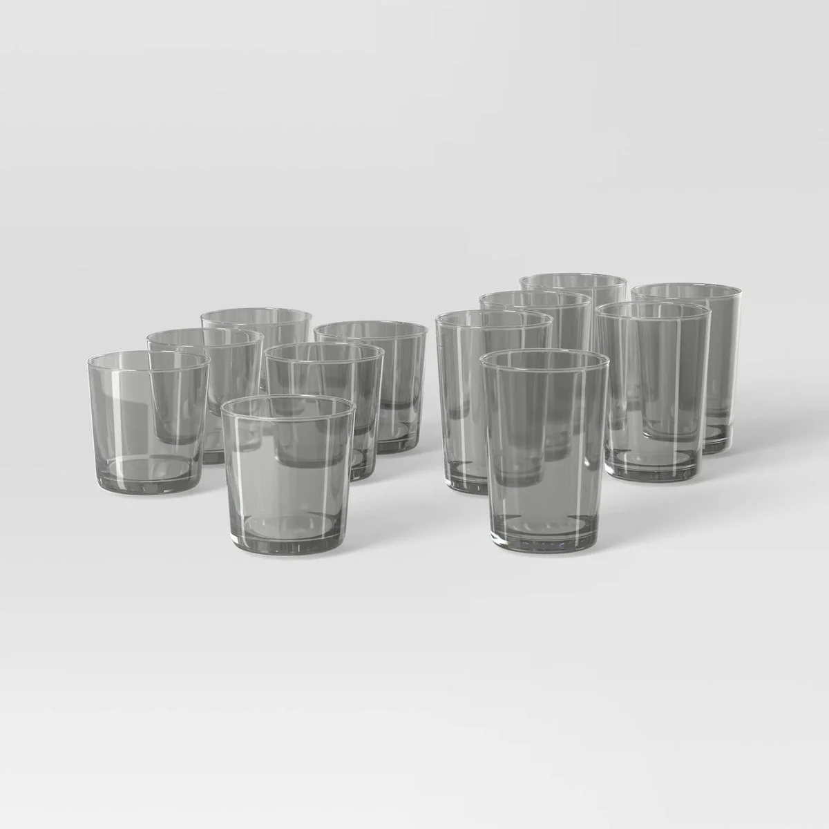 Threshold 12-Pack Mixed Bower Tumbler Set - Gray by Threshold™