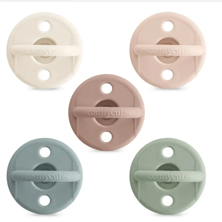 Comfy Cubs Baby Pacifier - Breast-Like Nipple Shape - 5 Pack - Silicone