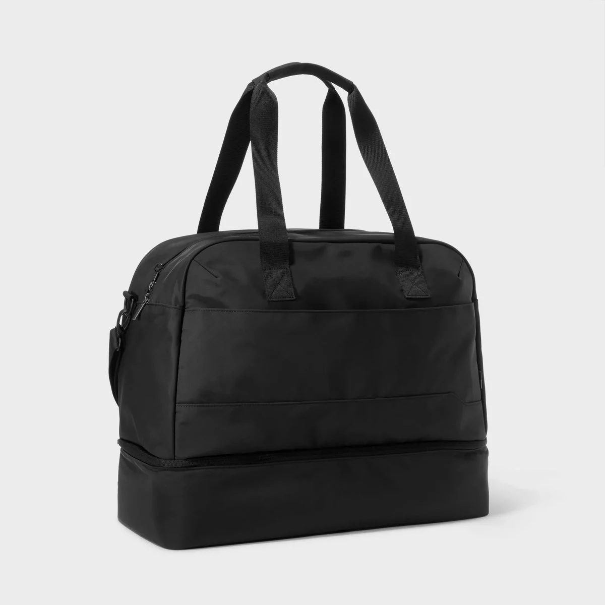 Open Story Weekender Bag with Drop-Bottom - Black