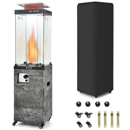 COSTWAY 41 000 BTU Propane Patio Heater With Metal Hood-Dark Gray