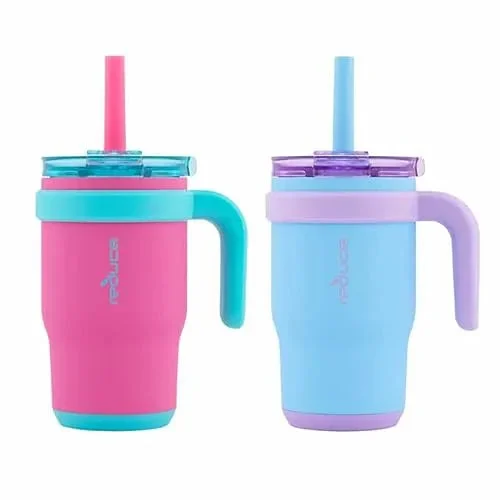 Reduce 14oz Coldee Tumbler Stainless Steel Mug with Lid & Straw - 2pack