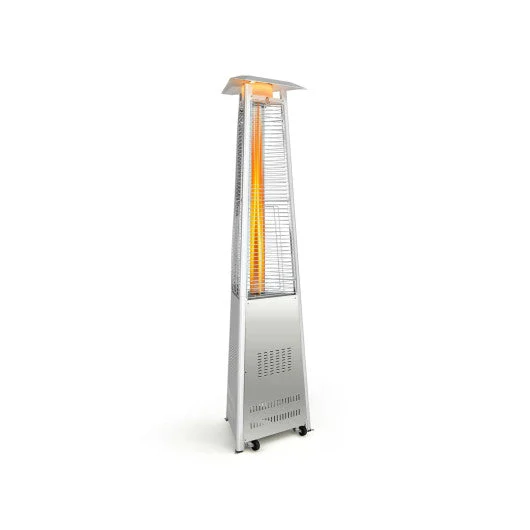 COSTWAY 42 000 BTU Stainless Steel Pyramid Patio Heater With Wheels