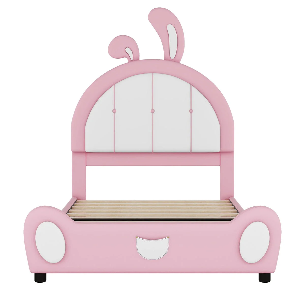DREAMLAND BABY Upholstered Platform Bed With Rabbit Shaped Headboard