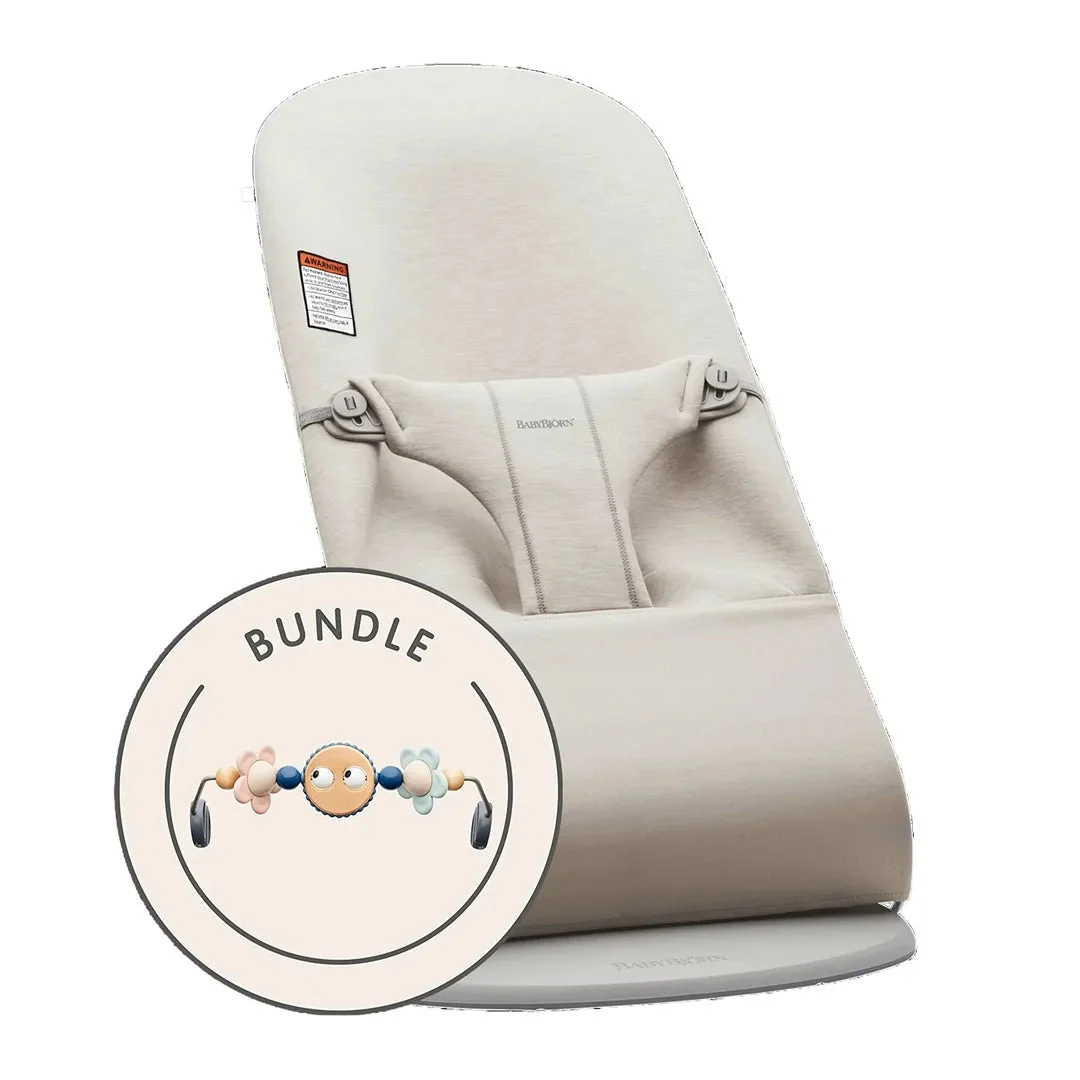 BabyBjorn Baby Bouncer Bundle with Toy - Light Beige