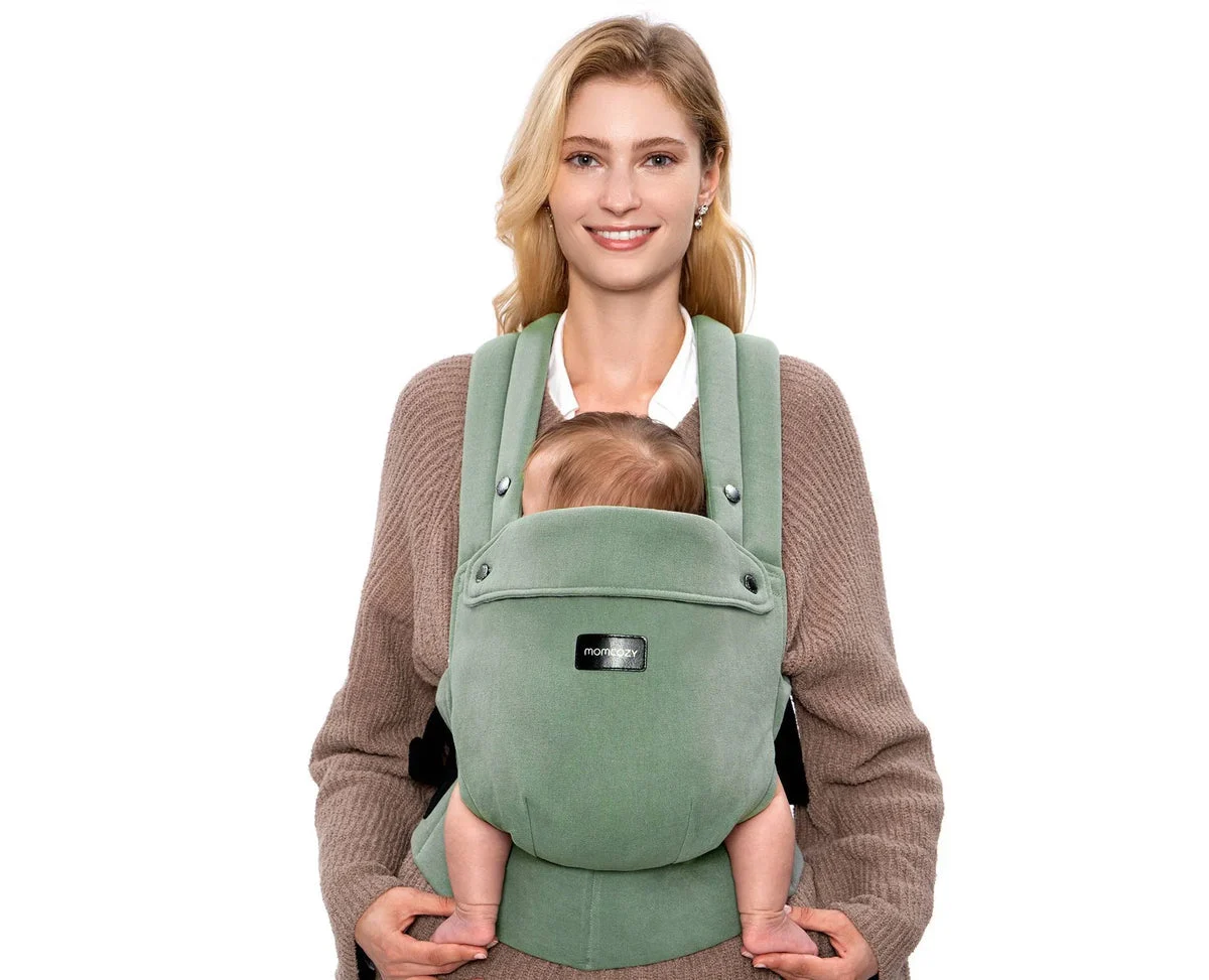 Momcozy Baby Carrier with Natural Cotton Linen - Sage Green