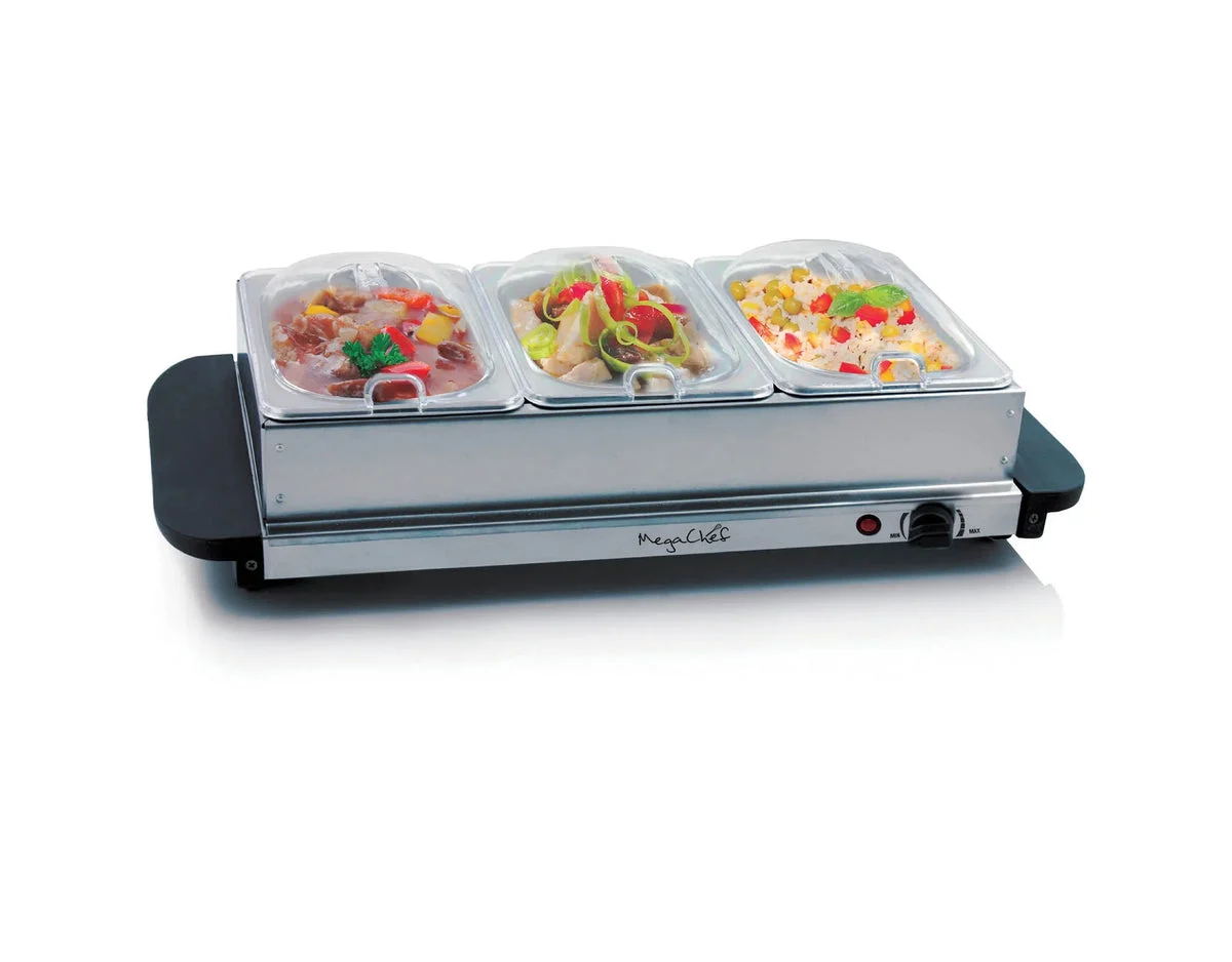 Megachef Buffet Server And Food Warmer With 3 Sectional Trays