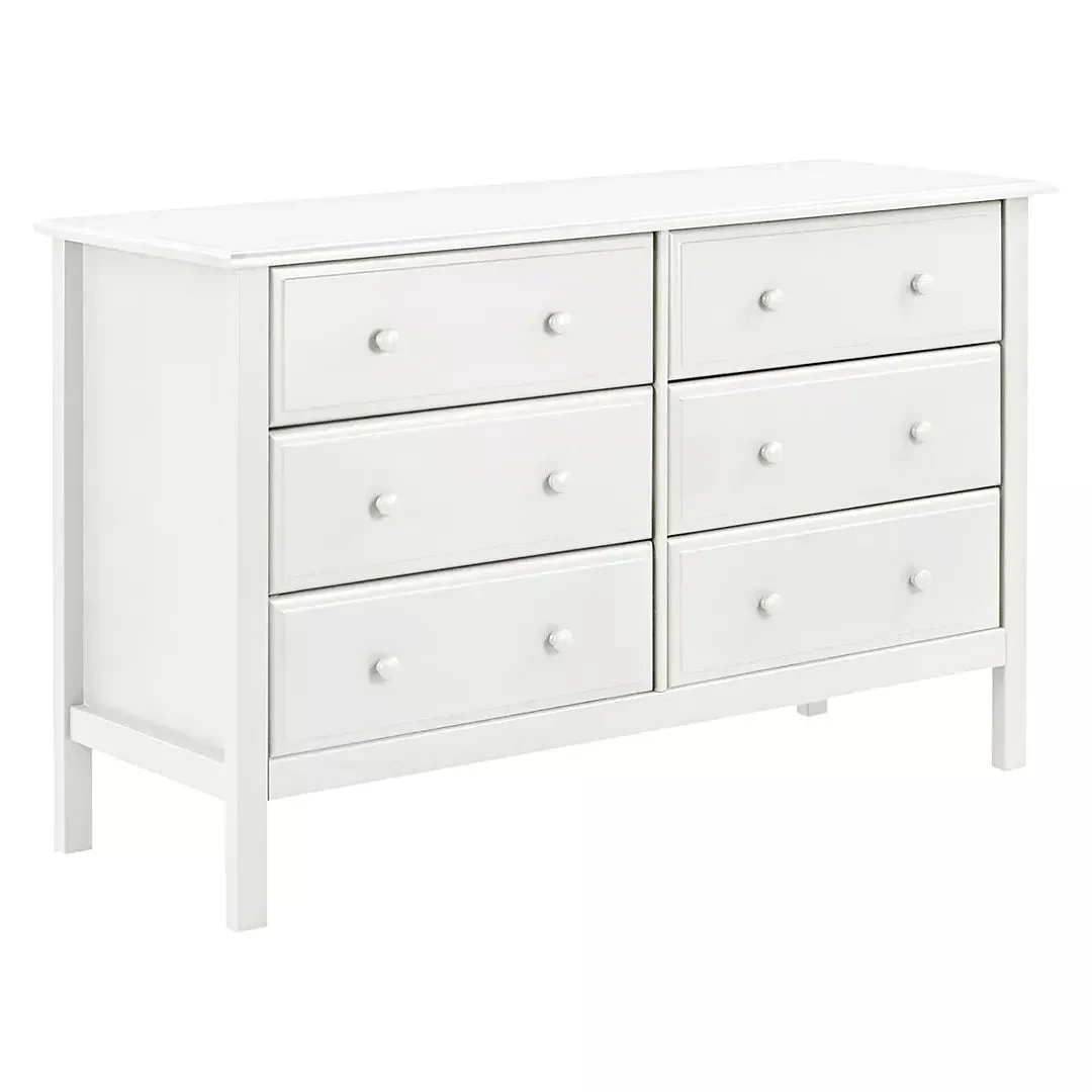 Davinci 6-Drawer Double Wide Dresser - White